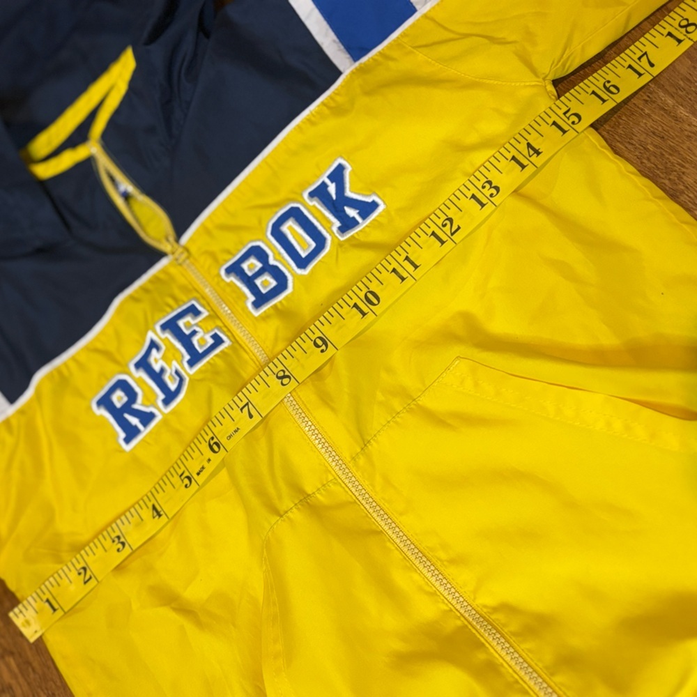 Reebok Y2K Yellow Navy Windbreaker Jacket Youth Large Runs Smaller colorblock - Picture 9 of 9